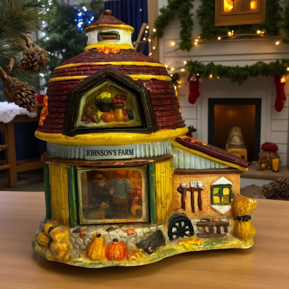 Johnsons Farm Lighted Porcelain House - Autumn Heirlooms (No Box)